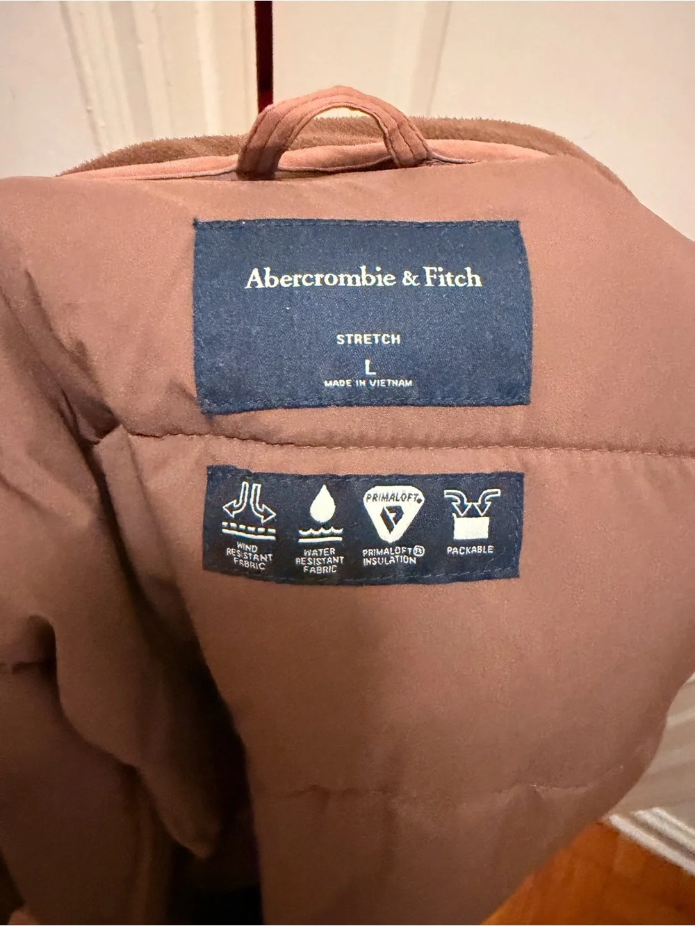 Abercrombie & Fitch Men's Puffer Jacket in Light Brown